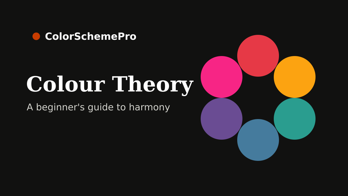 Colour theory guide illustrated with a six-colour wheel